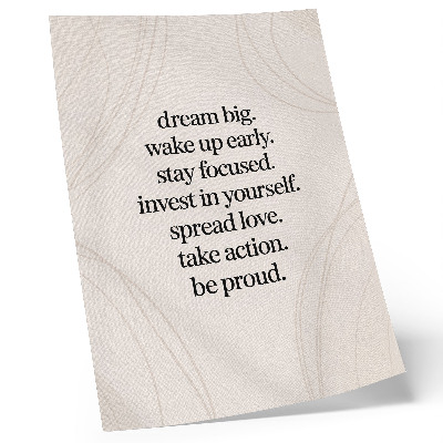 Poster para cozinha Mensagem motivacional, fundo claro, linhas elegantes