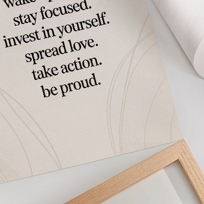 Poster para cozinha Mensagem motivacional, fundo claro, linhas elegantes