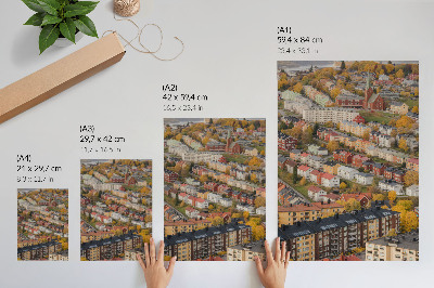 Poster para cozinha Prédios coloridos em ruas sinuosas