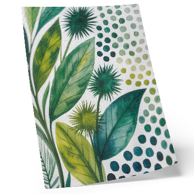 Poster para cozinha Folhas verdes pontilham a natureza, frescor e estilo boho.