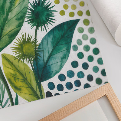Poster para cozinha Folhas verdes pontilham a natureza, frescor e estilo boho.