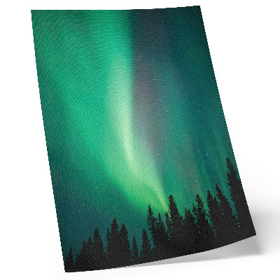 Poster decorativo Aurora, árvores verdes, noite, natureza mágica