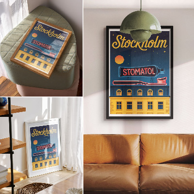 Poster decorativo Letreiro de néon moderno para iluminação noturna.
