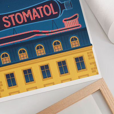 Poster decorativo Letreiro de néon moderno para iluminação noturna.