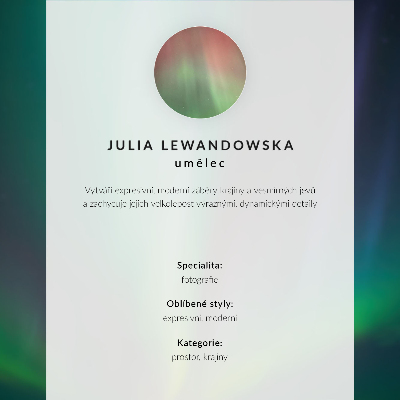 Poster para cozinha Aurora boreal sobre uma paisagem noturna repleta de estrelas.