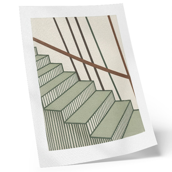 Impressão em tela Geometria da escada, dinamismo, minimalismo, elegância