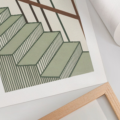Impressão em tela Geometria da escada, dinamismo, minimalismo, elegância
