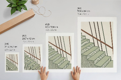 Impressão em tela Geometria da escada, dinamismo, minimalismo, elegância