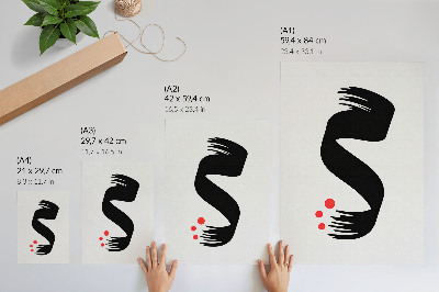 Poster para cozinha Círculo preto com luz vermelha sobre fundo
