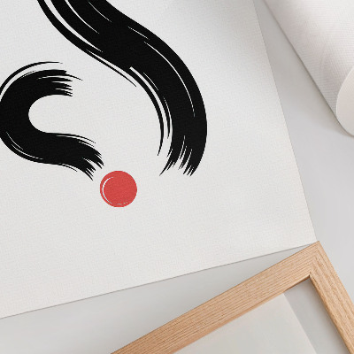 Impressão em tela Contrastes minimalistas, dinamismo, detalhe em vermelho