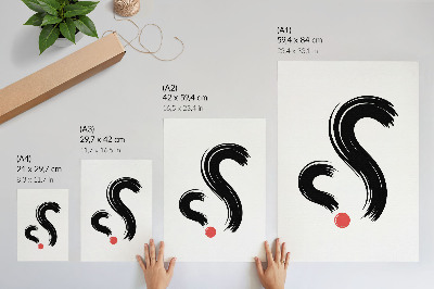 Impressão em tela Contrastes minimalistas, dinamismo, detalhe em vermelho