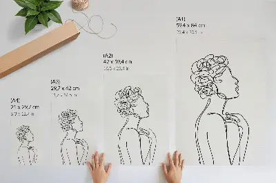Arte de parede imagem minimalista com silhueta feminina