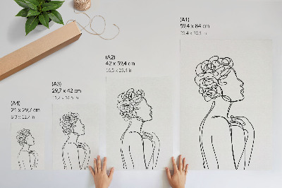 Arte de parede Uma imagem minimalista da silhueta feminina.