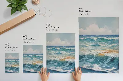 Poster decorativo ondas atmosféricas com beleza tranquila da natureza
