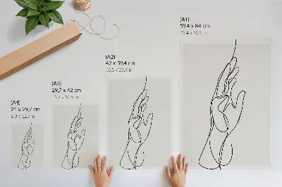 Impressão em tela com design elegante de linhas minimalistas feitas à mão
