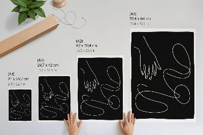 Arte de parede Linhas curvas em preto e branco, minimalismo, feito à mão.