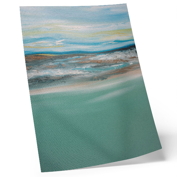 Poster decorativo Harmonia azul, verde e creme abstrato