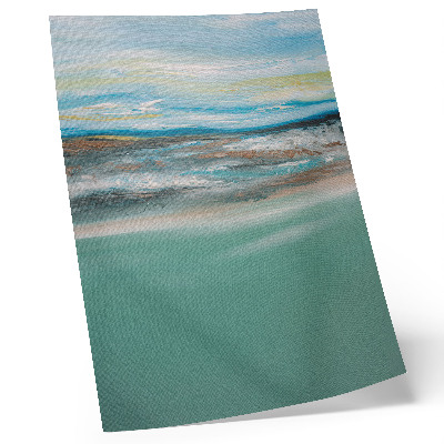 Poster decorativo Harmonia azul, verde e creme abstrato