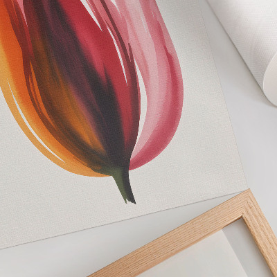Poster decorativo abstrato de flor vermelha, rosa e laranja