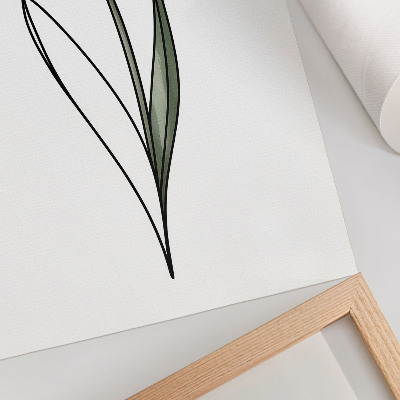 Poster para cozinha Tulipa rosa, contorno simples e leveza