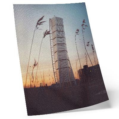 Poster decorativo Arranha-céu ao pôr do sol, arquitetura moderna