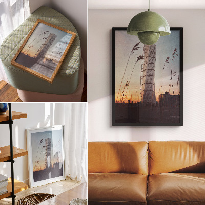 Poster decorativo Arranha-céu ao pôr do sol, arquitetura moderna