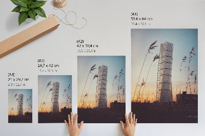 Poster decorativo Arranha-céu ao pôr do sol, arquitetura moderna