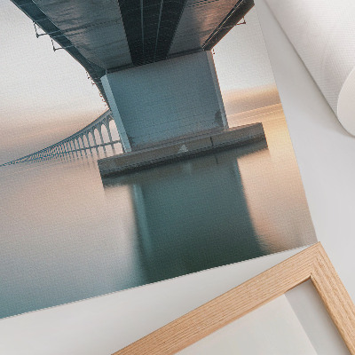 Arte de parede Ponte sobre a água: elegância minimalista e modernidade.