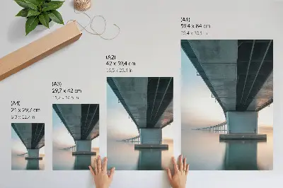 Arte de parede ponte sobre a água com estilo minimalista e moderno