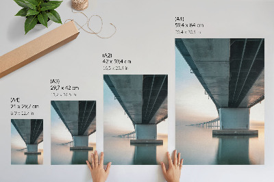 Arte de parede Ponte sobre a água: elegância minimalista e modernidade.