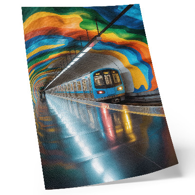 Poster decorativo Cores vibrantes do arco-íris no teto acima do metrô.