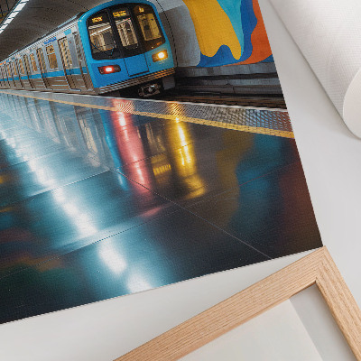 Poster decorativo Cores vibrantes do arco-íris no teto acima do metrô.