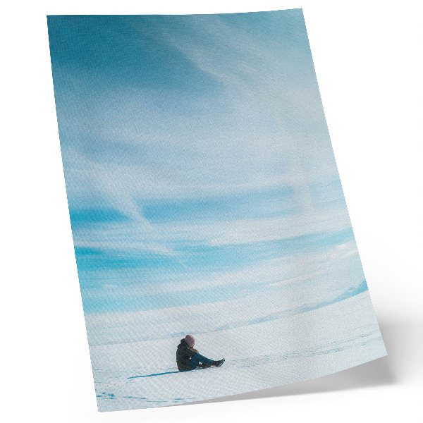 Arte de parede Céu azul sobre a paisagem nevada, silêncio e espaço.