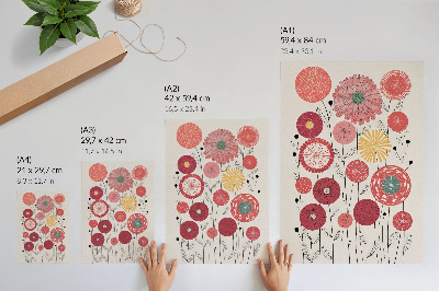 Poster para cozinha Flores geométricas coloridas em estilo moderno