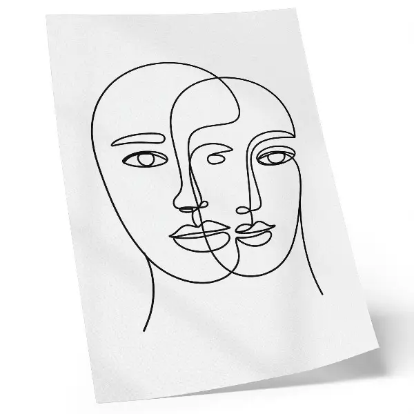 Impressão em tela quadro com rostos bidimensionais que transmitem modernidade e elegância