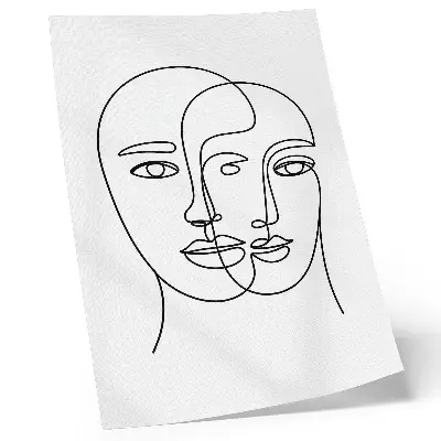 Impressão em tela quadro com rostos bidimensionais que transmitem modernidade e elegância