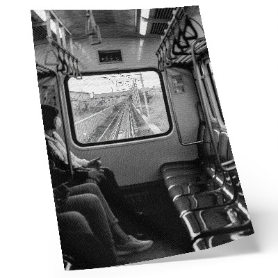 Poster decorativo Fotografia em preto e branco de um vagão de trem.