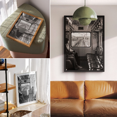 Poster decorativo Fotografia em preto e branco de um vagão de trem.