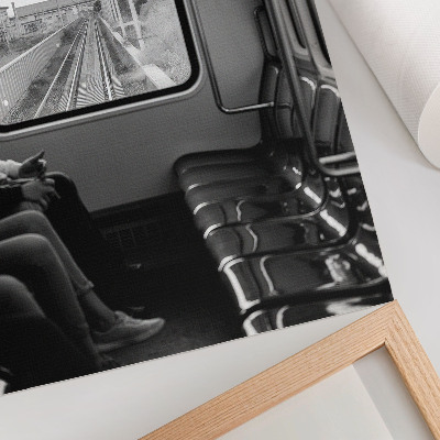 Poster decorativo Fotografia em preto e branco de um vagão de trem.