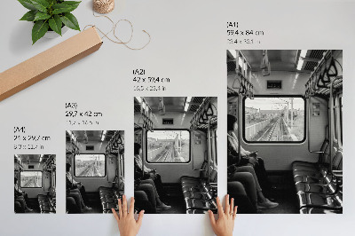 Poster decorativo Fotografia em preto e branco de um vagão de trem.