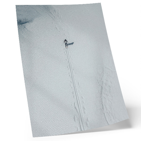 Arte de parede Um esquiador solitário em um deserto nevado
