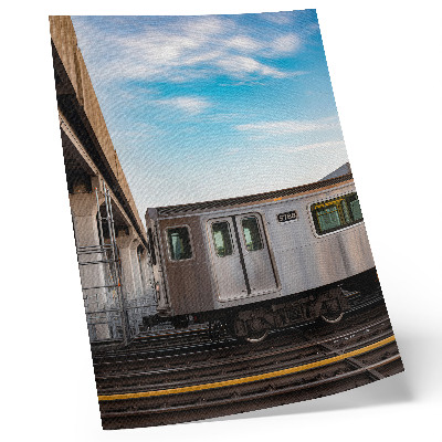 Poster para cozinha Trem moderno ponte céu azul gato