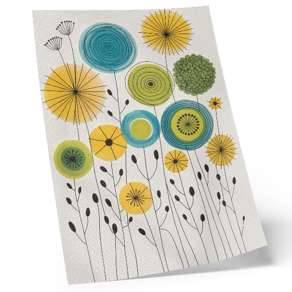 Poster decorativo Círculos coloridos, linhas finas, estilo moderno