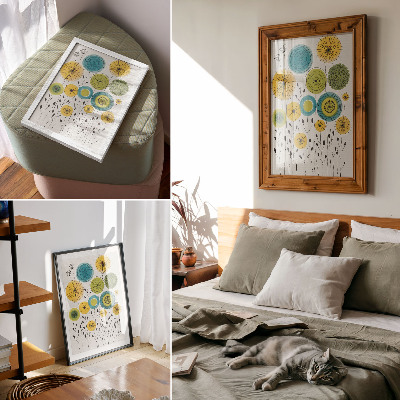 Poster decorativo Círculos coloridos, linhas finas, estilo moderno