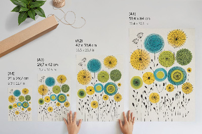 Poster decorativo Círculos coloridos, linhas finas, estilo moderno