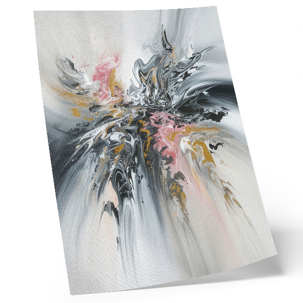 Impressão em tela Formas abstratas fluidas em tons de cinza, rosa e bege.