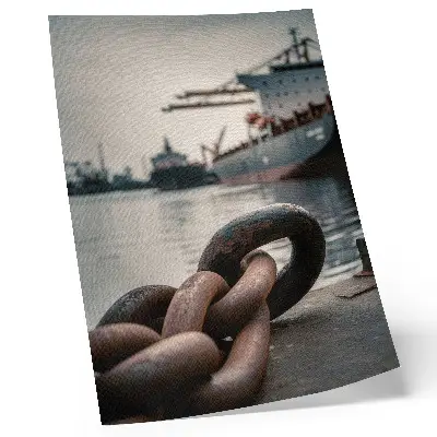 Poster para cozinha o charme do porto com navios e atmosfera industrial
