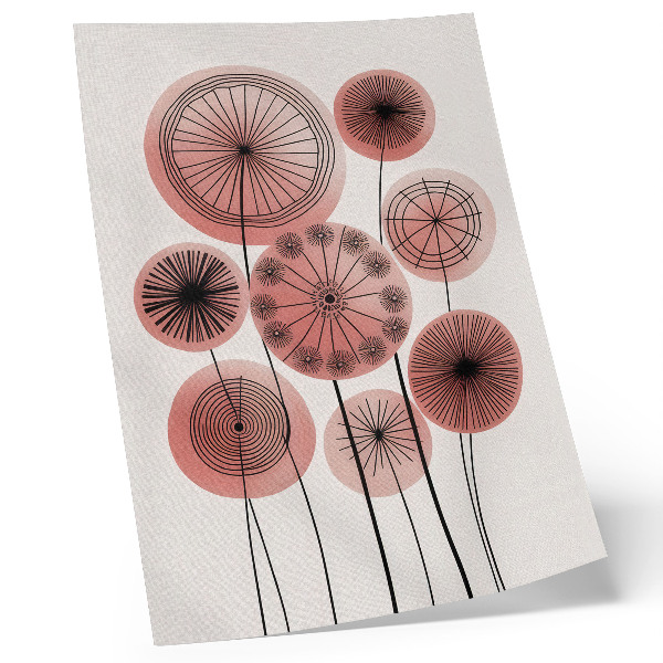 Impressão em tela Círculos geométricos em tons de rosa e preto, minimalismo.