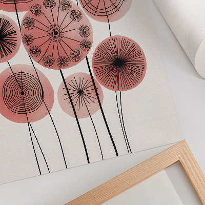 Impressão em tela Círculos geométricos em tons de rosa e preto, minimalismo.
