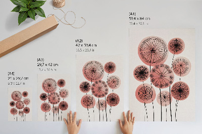 Impressão em tela Círculos geométricos em tons de rosa e preto, minimalismo.